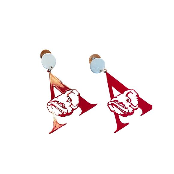Alabama "A" Elephant Laser Cut Earrings - Bama Earrings - Roll Tide Earrings - Picture 3 of 3